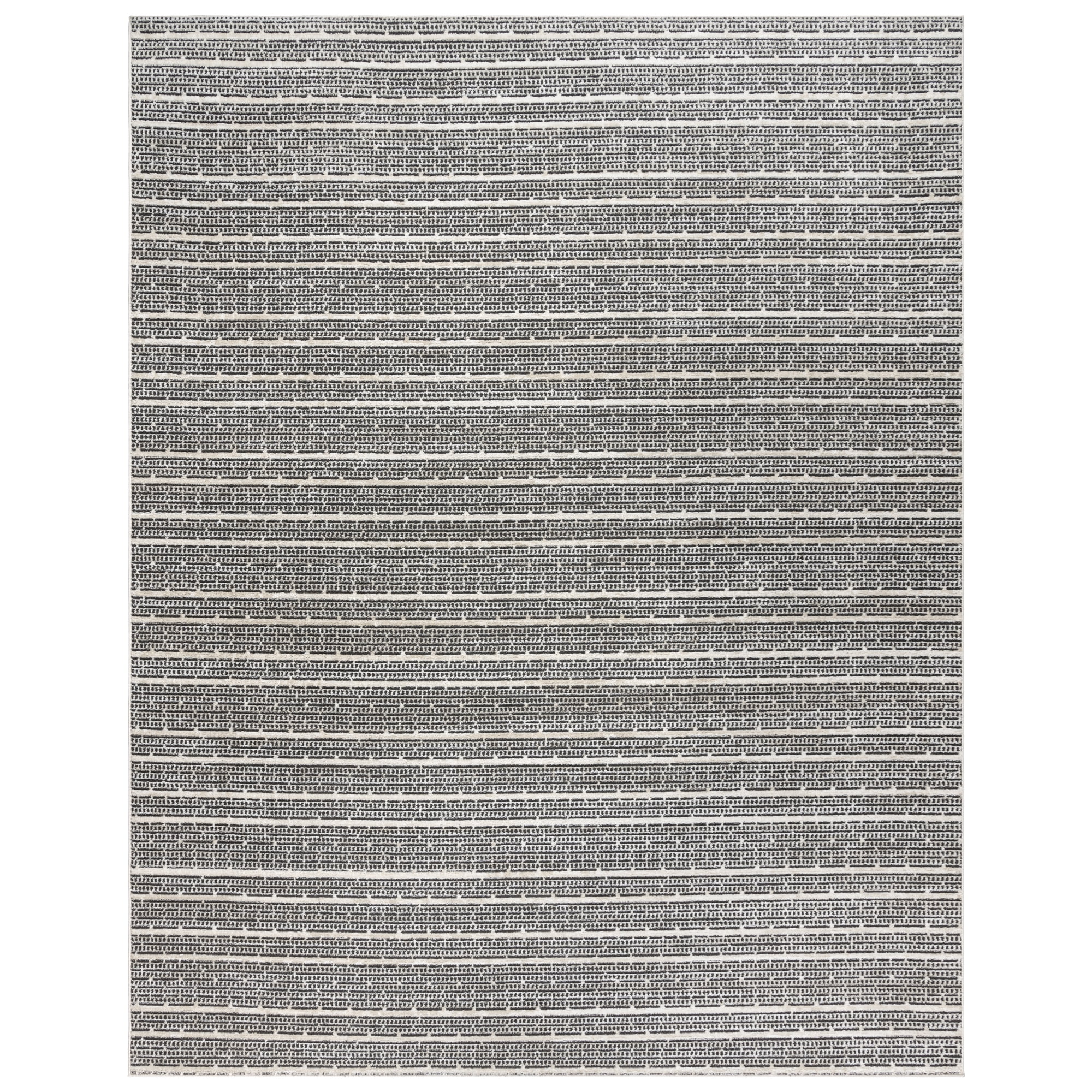 Missha Dario Beige Black Tufted Synthetic 6' x 9' Area Rug