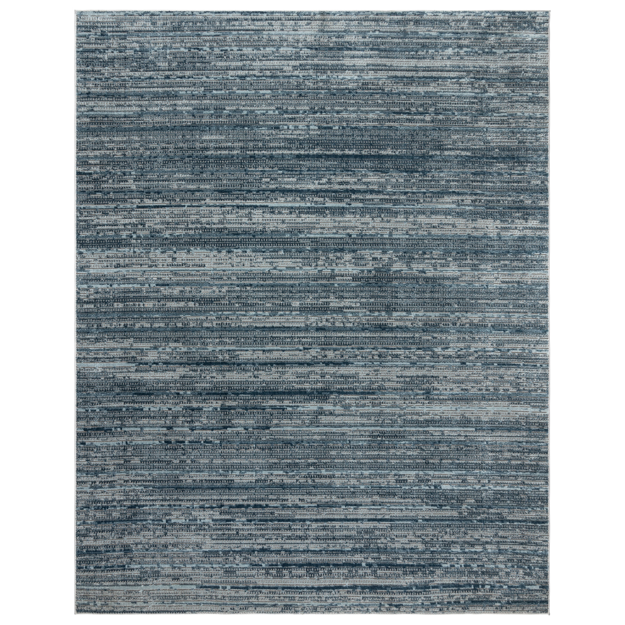 Missha Dario Blue Gray Striped 8' x 10' Polyester Area Rug