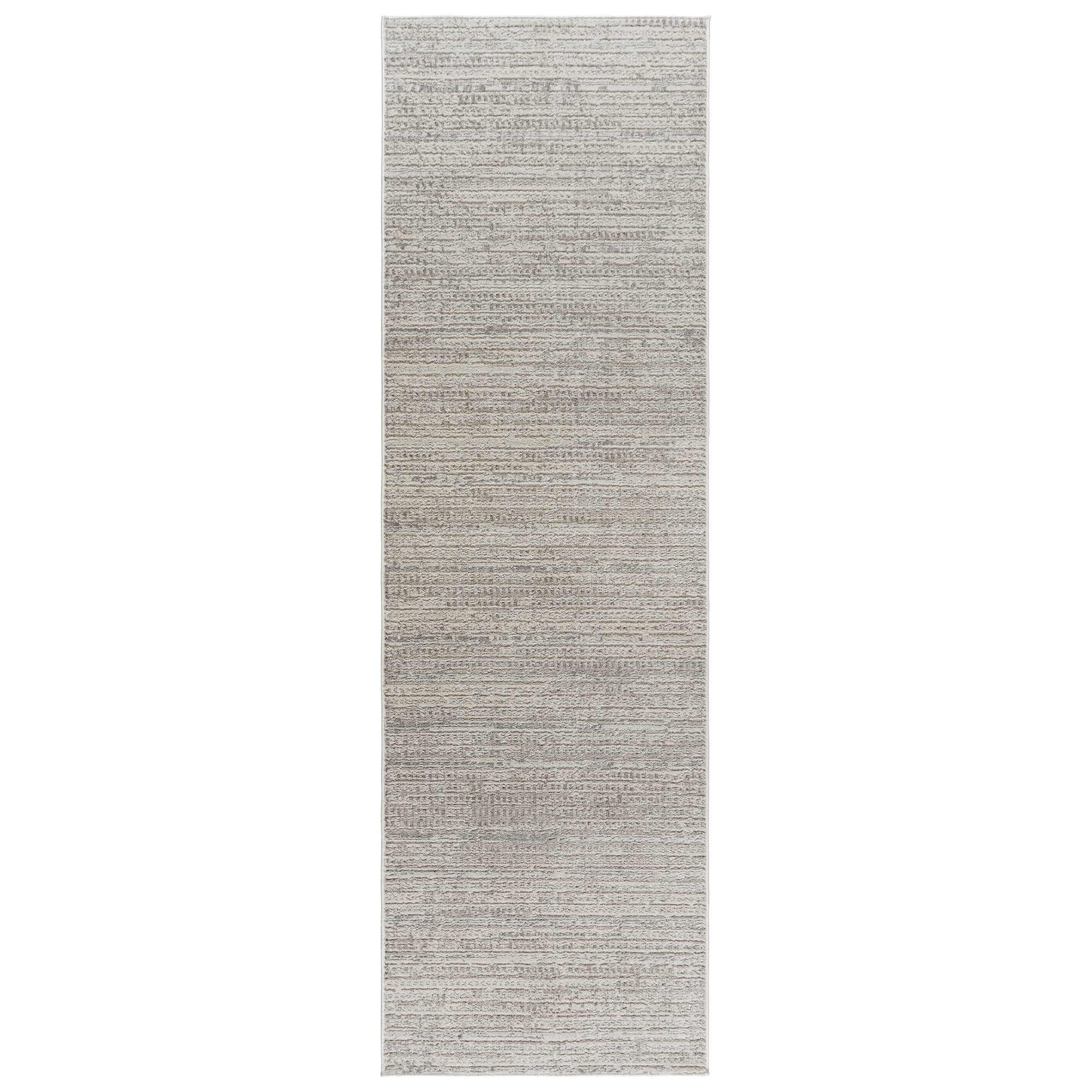 Dario Cream and Gray Tufted Polyester Runner Rug