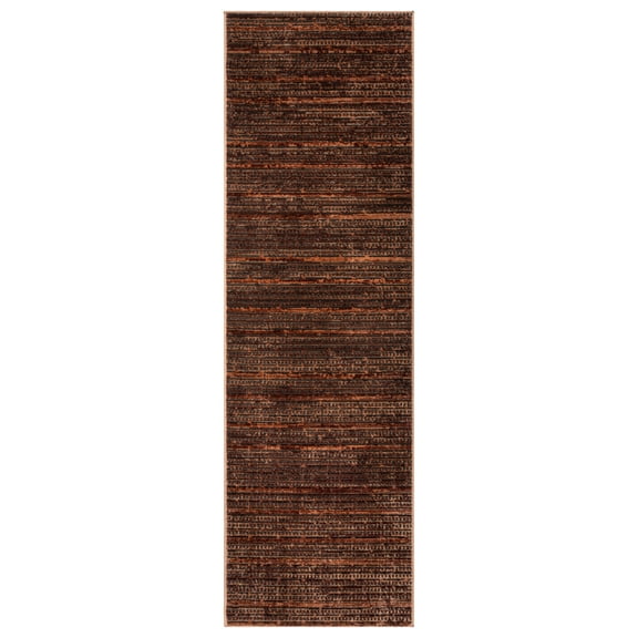 Gertmenian Missha Dario Modern/Contemporary Striped Dark Brown Indoor Area Rug, 2x6 Runner