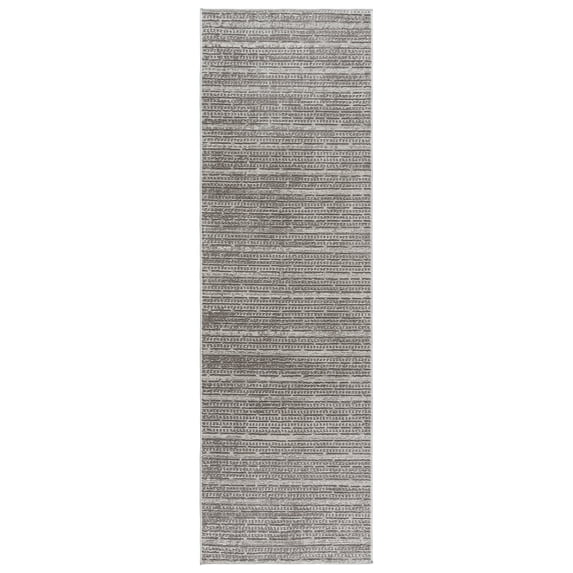 Gertmenian Missha Dario Modern/Contemporary Striped Dark Gray Indoor Area Rug, 2x6 Runner