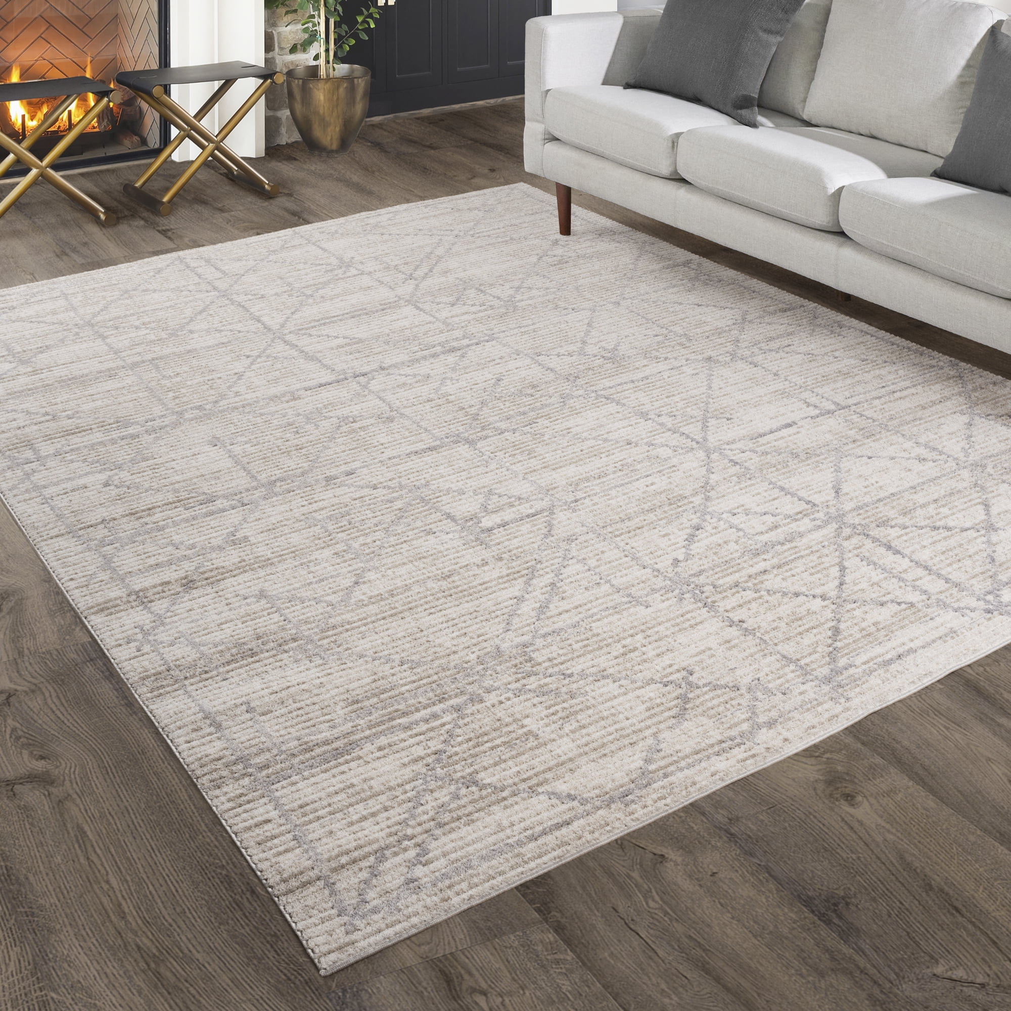 Gertmenian Olbia Trier Modern Abstract Ivory Indoor Area Rug, 5x7