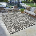 thumbnail image 1 of Gertmenian Paseo Akimbo Coastal Floral Gray White Outdoor Area Rug, 9x13, 1 of 6