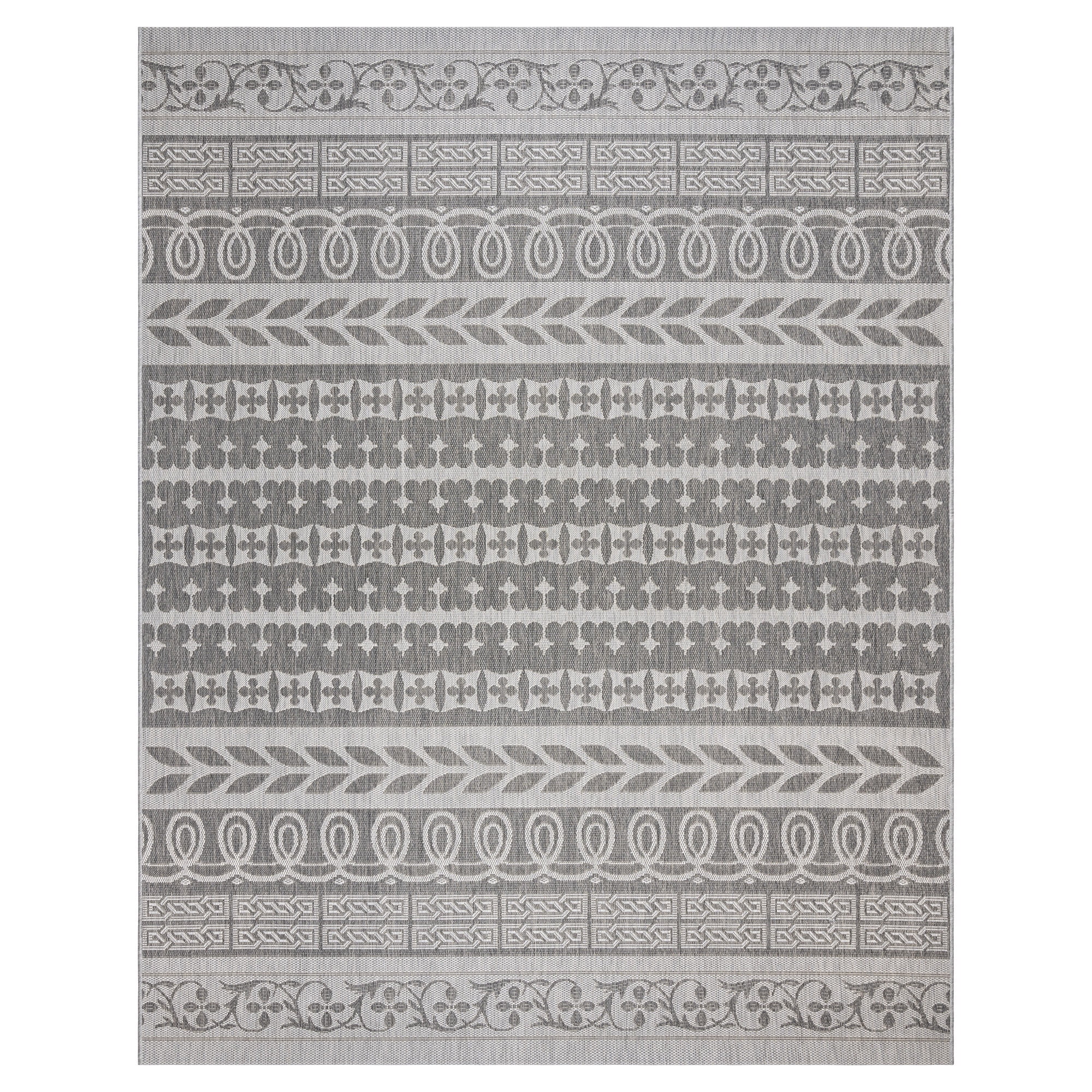 Gertmenian Paseo Burke Stripe Bohemian Striped Ash/ Steel Area Rug, 6x9