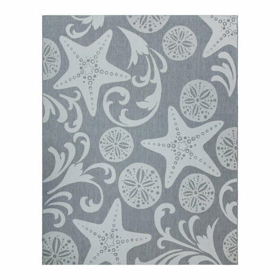 Gertmenian Paseo Canoa Coastal Geometric Gray Outdoor Area Rug, 5x7