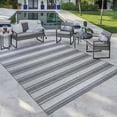 thumbnail image 1 of Gertmenian Paseo Castro Modern Striped Steel Outdoor Area Rug, 9x13, 1 of 4