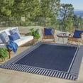 thumbnail image 1 of Gertmenian Paseo Kiano Modern Striped Navy/Gray Indoor/Outdoor Area Rug, 9x13, 1 of 7