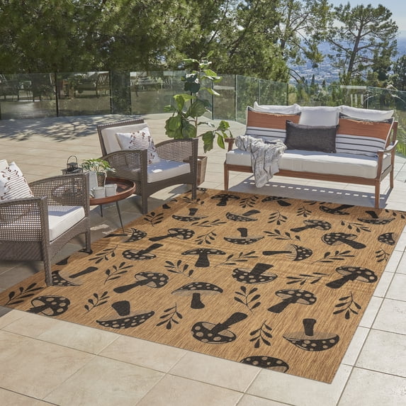 Gertmenian Paseo Rika Modern Floral Chestnut/ Black Area Rug, 8x10