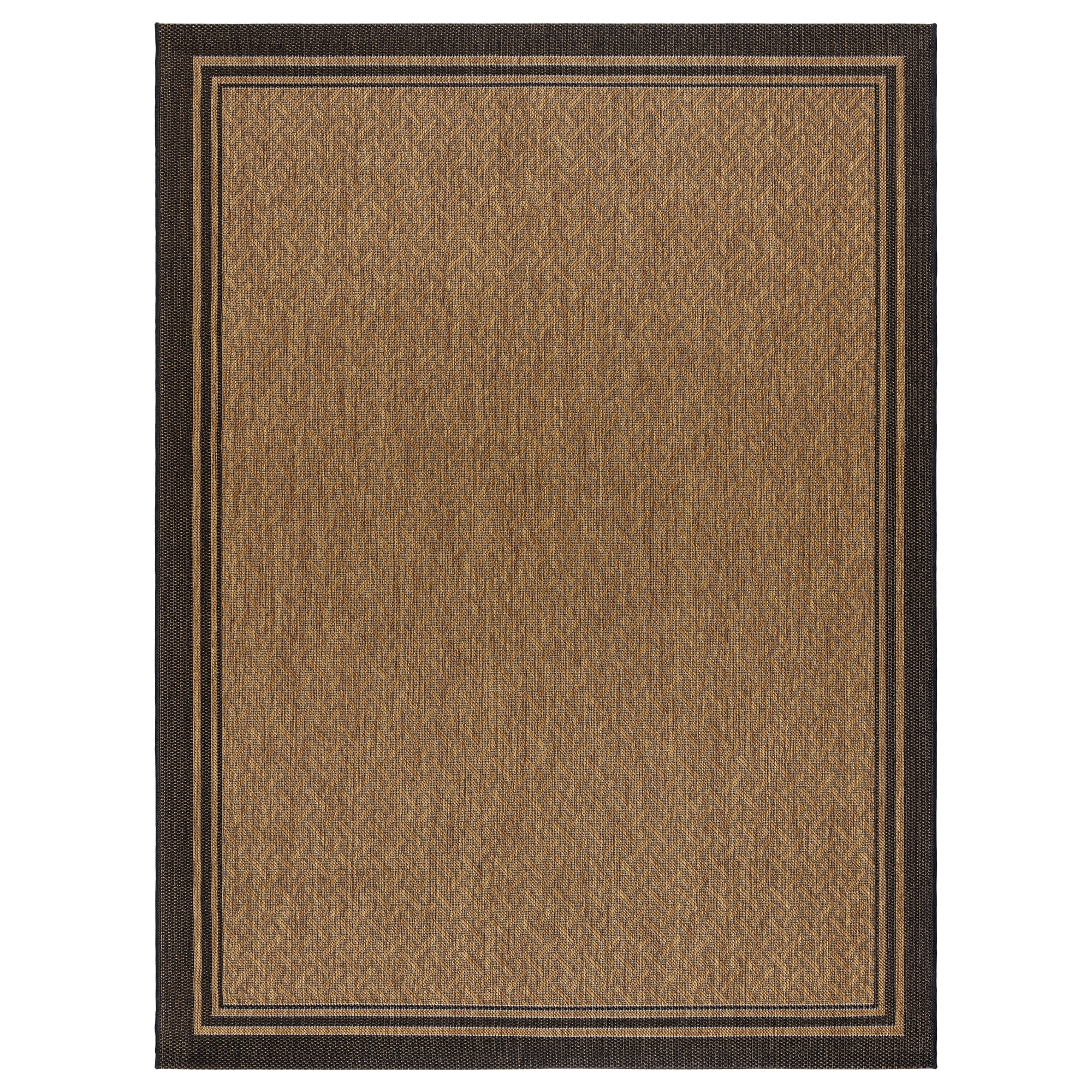 Chestnut and Black 6' x 9' Synthetic Flatweave Area Rug
