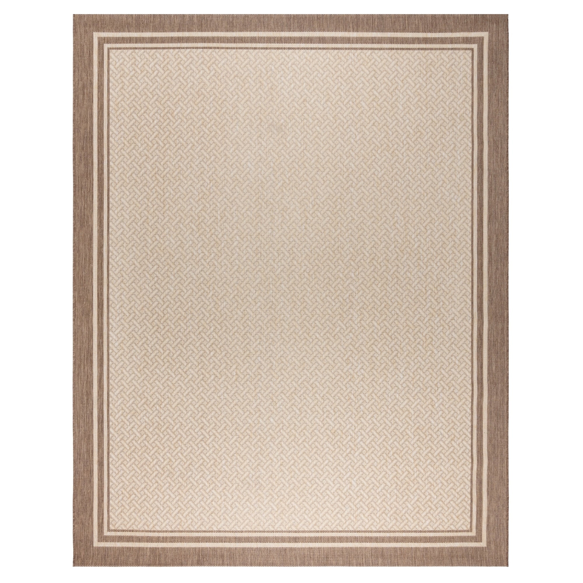 Gertmenian Paseo Soroa Classic Border Flatweave Indoor/Outdoor Area Rug 7'10"x10' - Havana/Sand