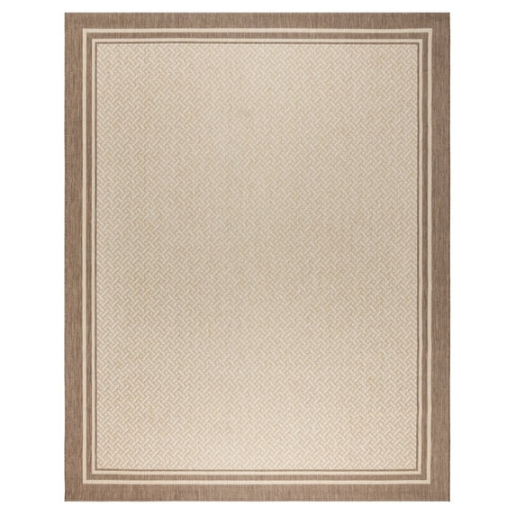 Gertmenian Paseo Soroa Classic Border Flatweave Indoor/ Outdoor Indoor/ Outdoor Area Rug 6'6"x9'6" - Havana/Sand