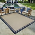 thumbnail image 1 of Gertmenian Paseo Soroa Modern Border Sand Navy Outdoor Indoor Area Rug, 6'x9', 1 of 6