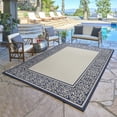 thumbnail image 1 of Gertmenian Paseo Tedo Transitional Damask Sand/Navy Outdoor Area Rug, 5x7, 1 of 7
