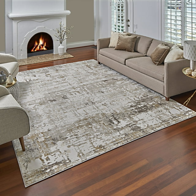 Gertmenian Quattro Alder Modern Abstract Beige Area Rug, 5x8