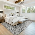thumbnail image 1 of Gertmenian Quattro Lhasa Modern Abstract Gray/Black/Ivory Area Rug, 9x13, 1 of 7