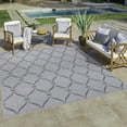 thumbnail image 1 of Gertmenian Ringley Araceli Transitional Geometric Silver Outdoor Area Rug, 8x10, 1 of 7
