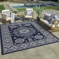 thumbnail image 1 of Gertmenian Ringley Gavin Traditional Oriental Navy Outdoor Area Rug, 8x10, 1 of 7