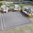 thumbnail image 1 of Gertmenian Ringley Tailer Modern/Contemporary Striped Silver Indoor/Outdoor Area Rug, 9x13, 1 of 7