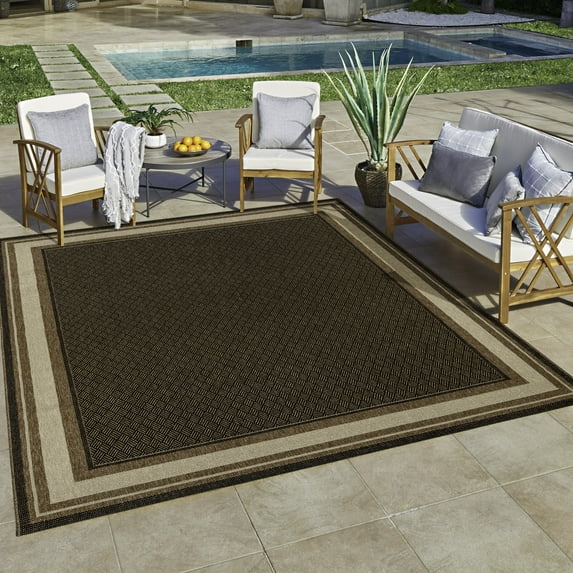 Gertmenian Ringley Tailer Modern Striped Chestnut Indoor/ Outdoor Area Rug, 8x10