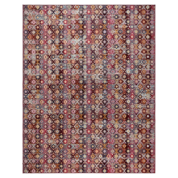 Gertmenian Sierra Henna Modern Geometric Red Outdoor Area Rug, 9x13