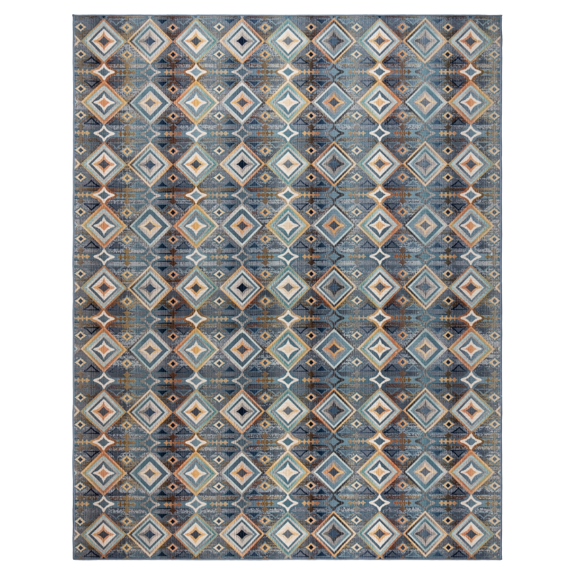 Gertmenian Sierra Kenna Modern Geometric Blue Outdoor Area Rug, 5x7
