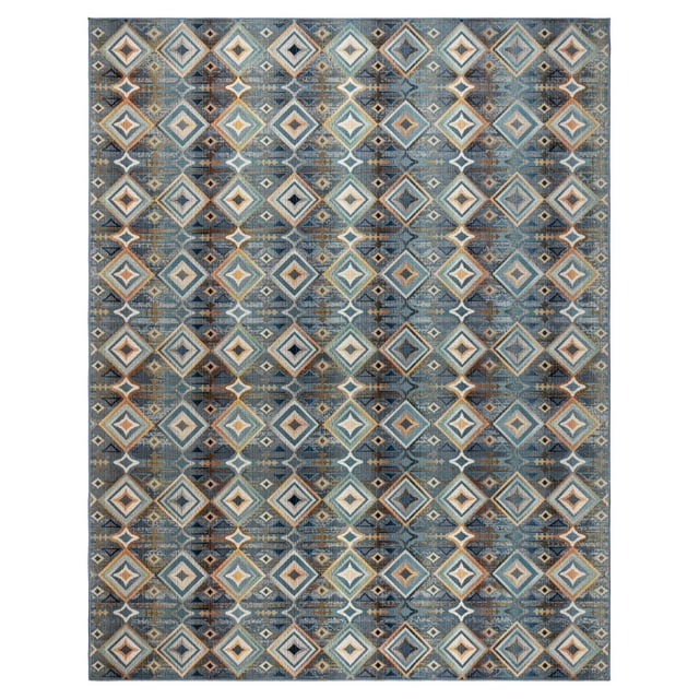 Gertmenian Sierra Kenna Modern Geometric Blue Outdoor Area Rug, 9x13