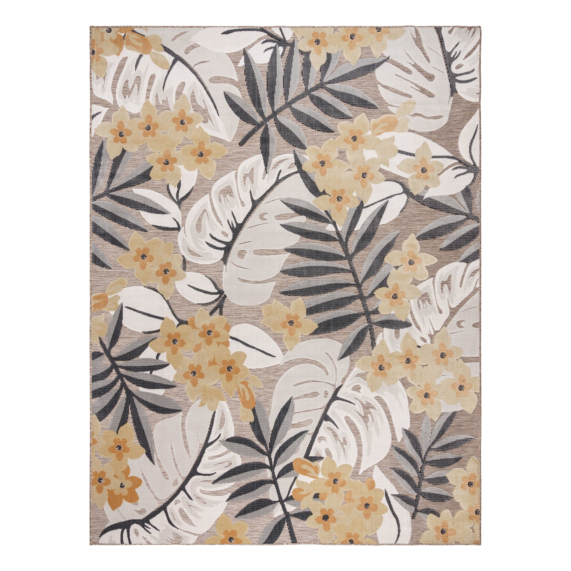 Gertmenian Tara Polly Coastal Floral Outdoor Gray Area Rug, 8x10