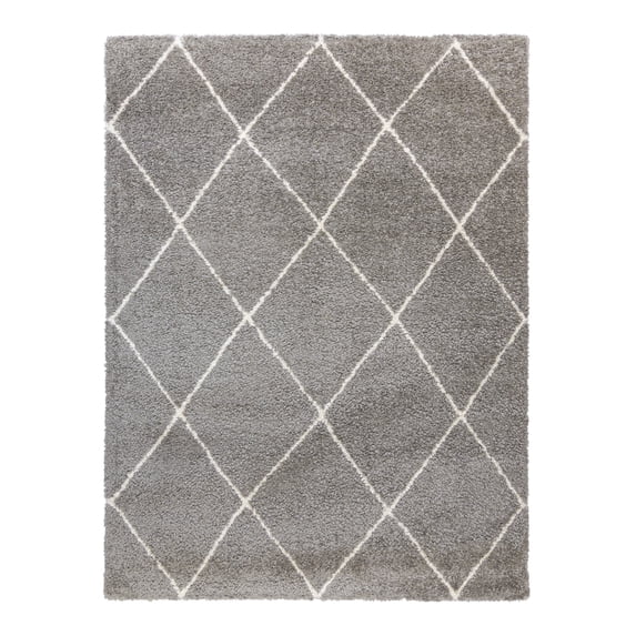 Gertmenian Thayer Diamond Shag Checkered Gray Indoor Area Rug, 9x13