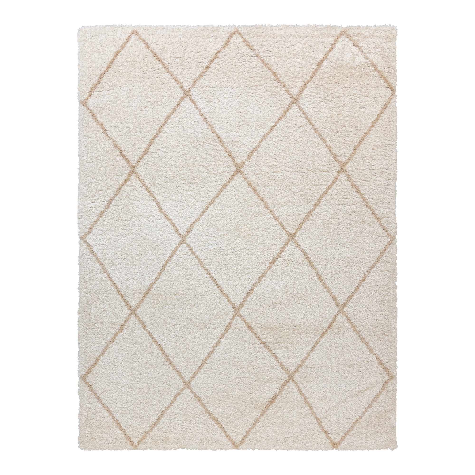 Gertmenian Thayer Diamond Shag Checkered Ivory Indoor Area Rug, 9x13