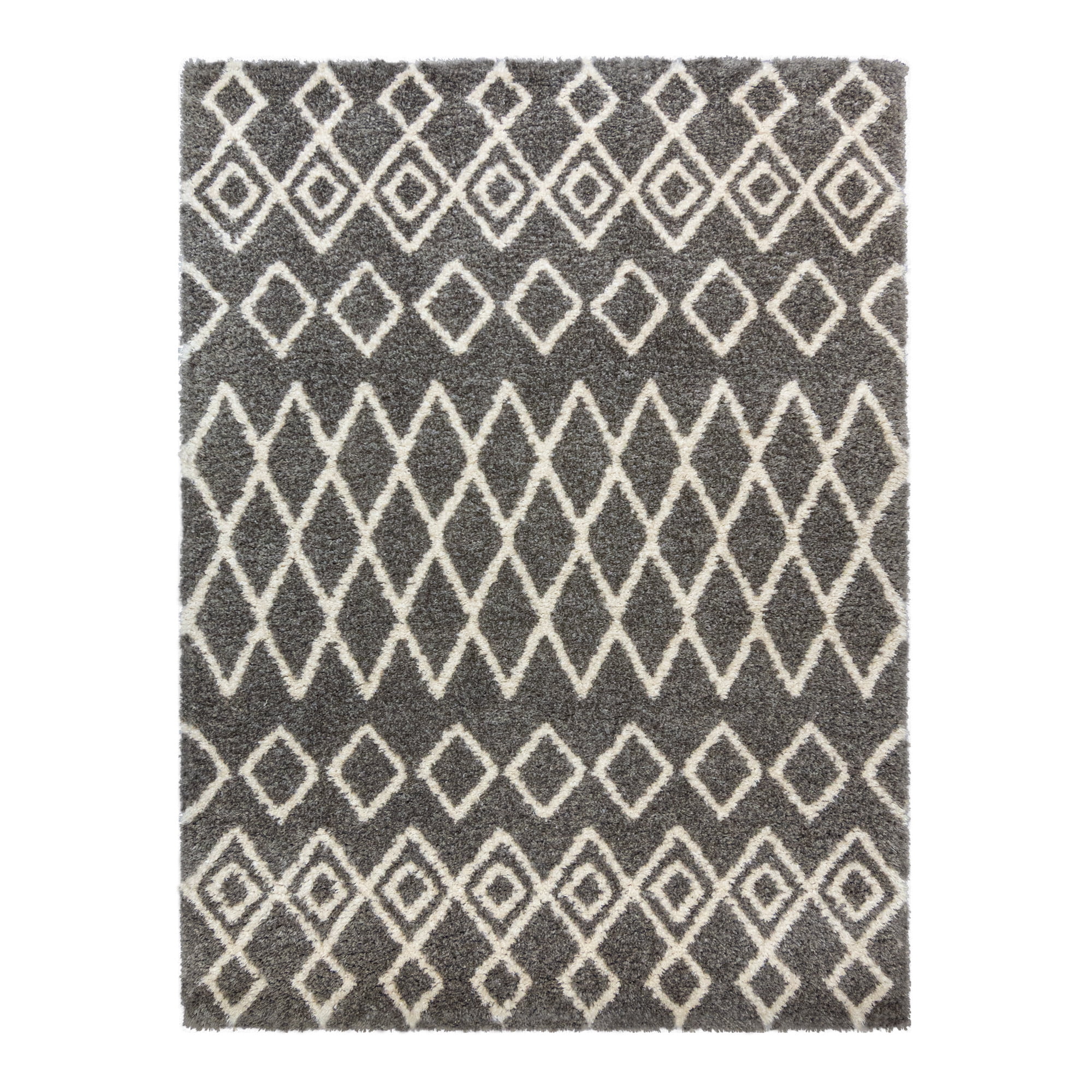 Gertmenian Thayer Jamila Shag Geometric Gray Indoor Area Rug, 6x9 ...