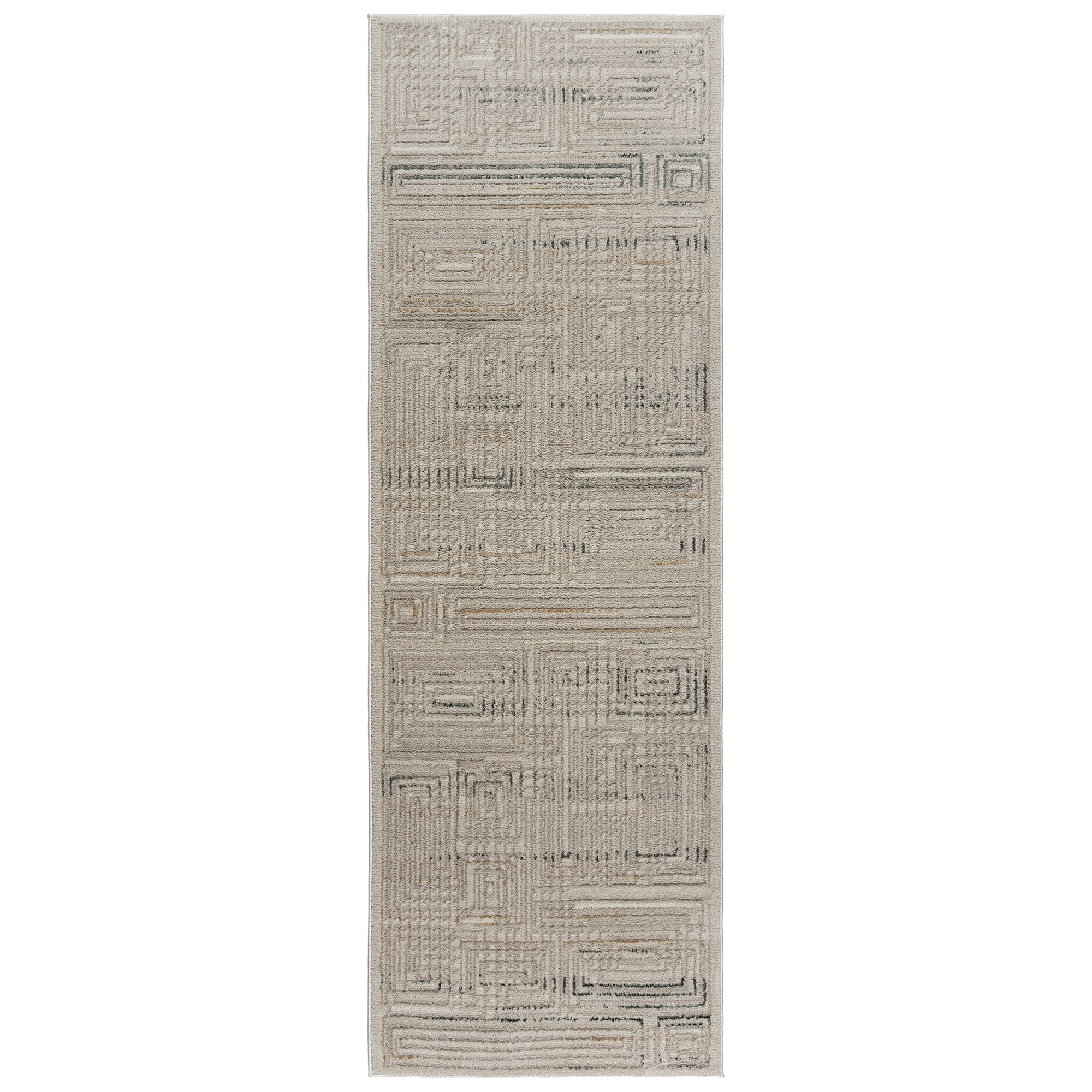 Gertmenian Trevi Vania Modern/Contemporary Geometric Cream Indoor Area Rug, 2x8 Runner