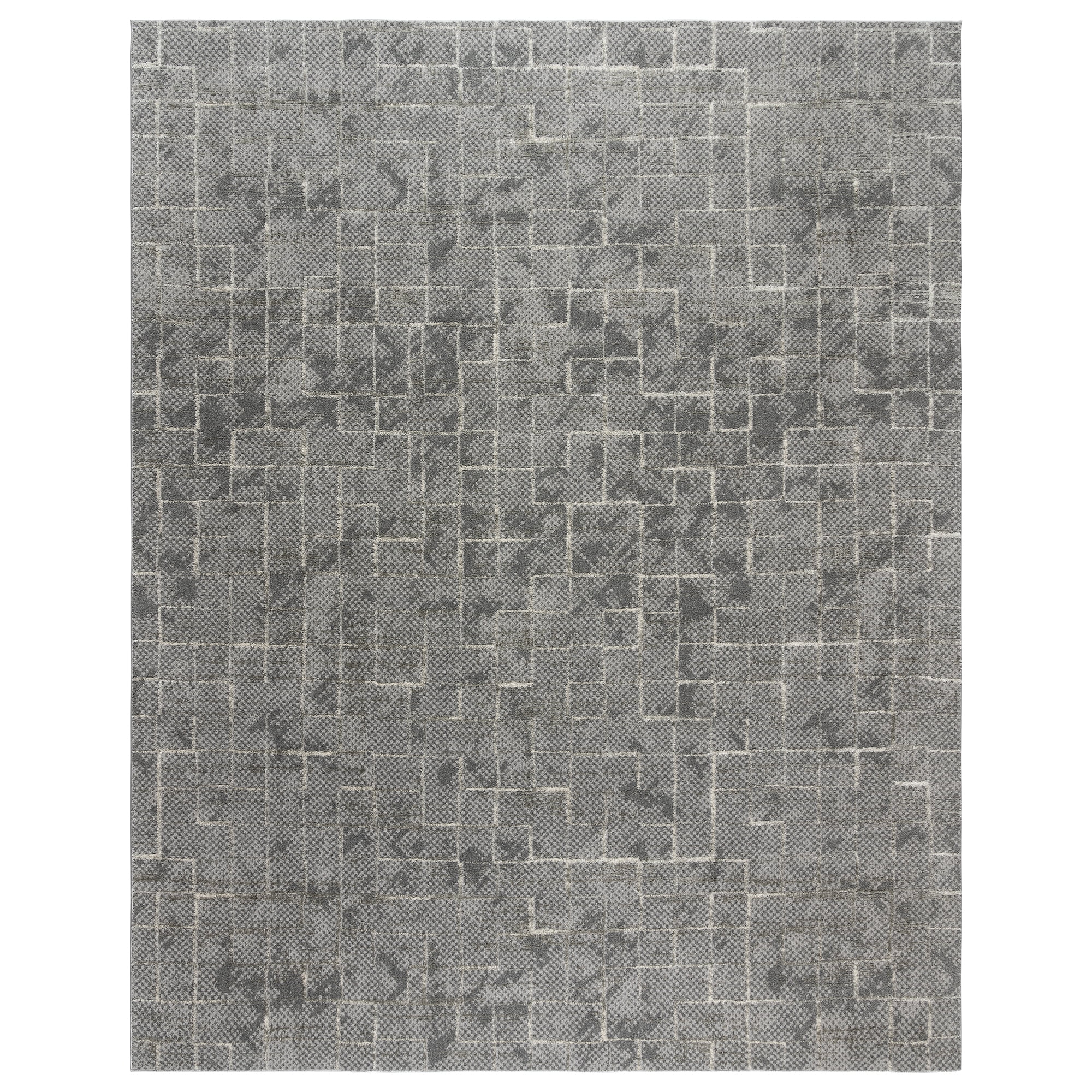 Trevi Zalo 8' x 10' Gray Abstract Shag Area Rug