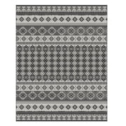 Gertmenian Tropea Darcy Bohemian Moroccan Black Ivory Premium Flatweave UV Resistant Indoor Outdoor Area Rug, 9x13