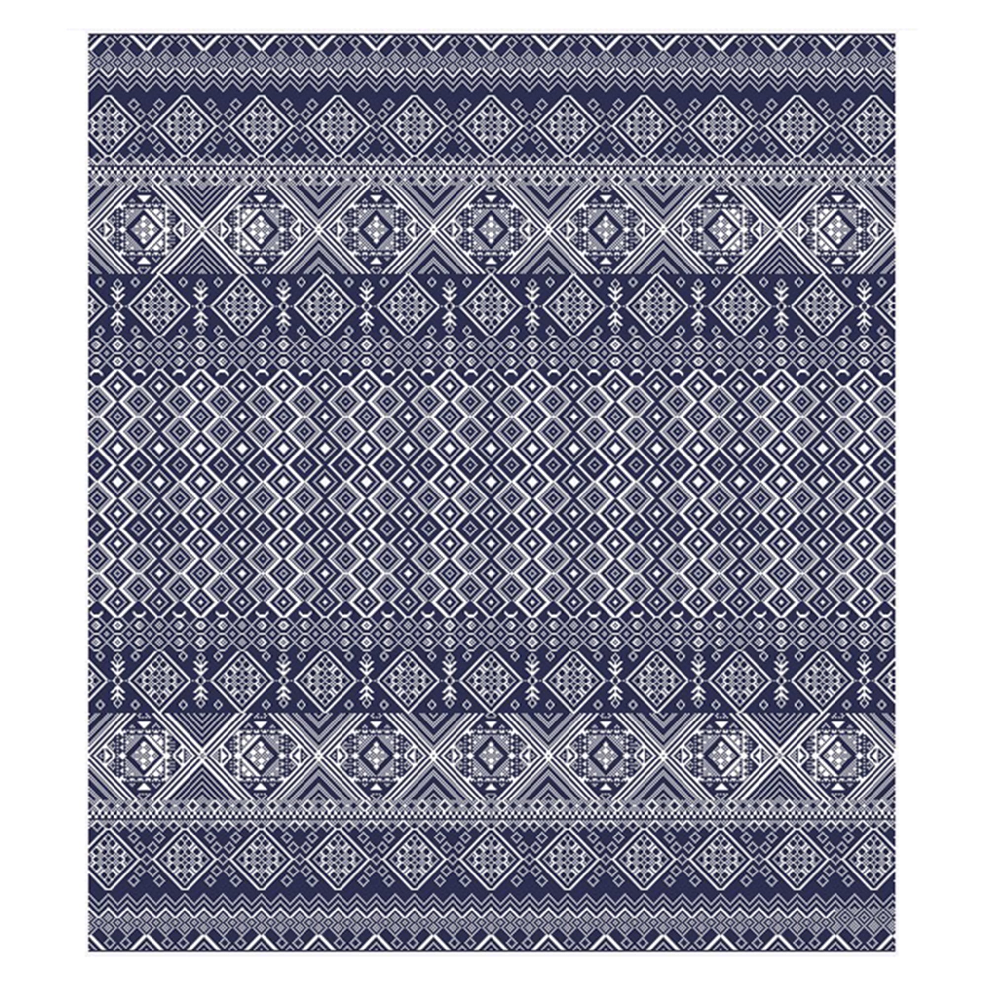 Gertmenian Tropea Darcy Bohemian Moroccan Navy Ivory Premium Flatweave UV Resistant Indoor Outdoor Area Rug, 9x13