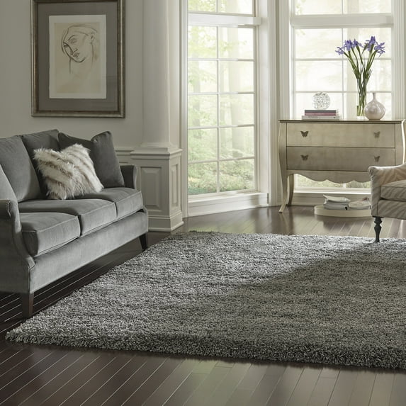 Gertmenian Ultimate Shag Solid Color Charcoal Indoor Area Rug, 5x8