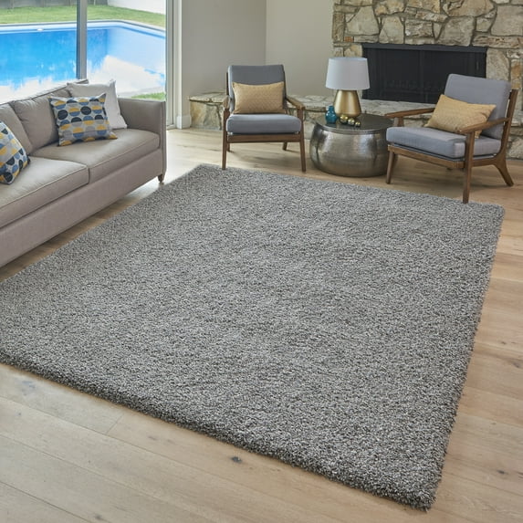 Gertmenian Ultimate Shag Solid Color Smoke Indoor Area Rug, 9x13