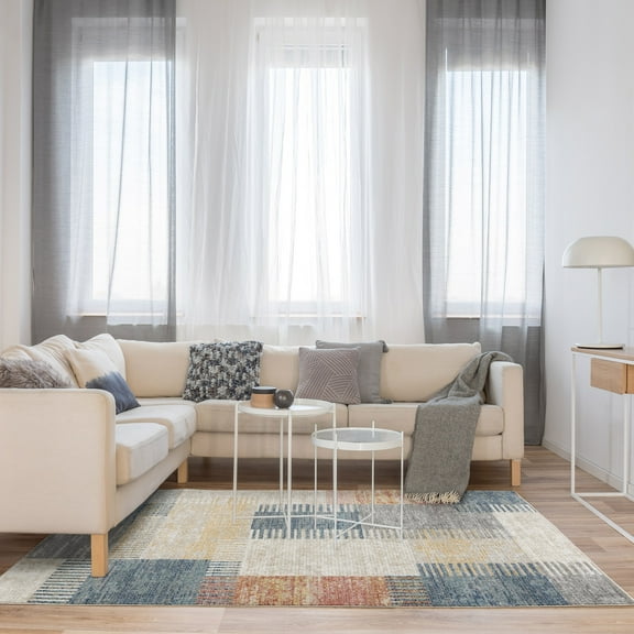 Gertmenian Winsor Julien Modern Patchwork Multi Area Rug, 5x7