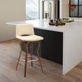 thumbnail image 1 of Gerty 26" Swivel Cream Faux Leather and Walnut Wood Bar Stool, 1 of 10