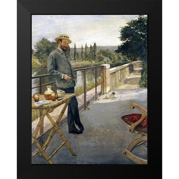 Gervex, Henri 20x24 Black Modern Framed Museum Art Print Titled - An Elegant Man On a Terrace