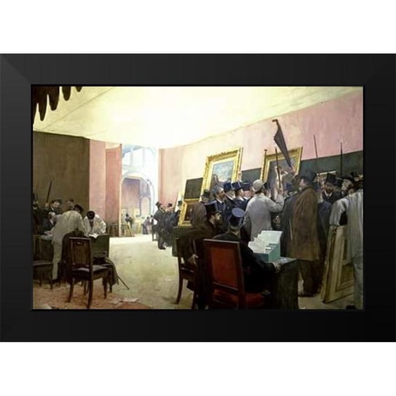 Gervex, Henri 24x18 Black Modern Framed Museum Art Print Titled - A Meeting of the Painting Jury