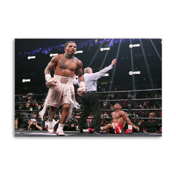 Gervonta Davis Vs Yuriorkis Gamboa Boxing Featherweight Champion Gifts Canvas Painting Poster Wall Art Decorative Picture Prints Modern Decor 24x36inch(60x90cm)