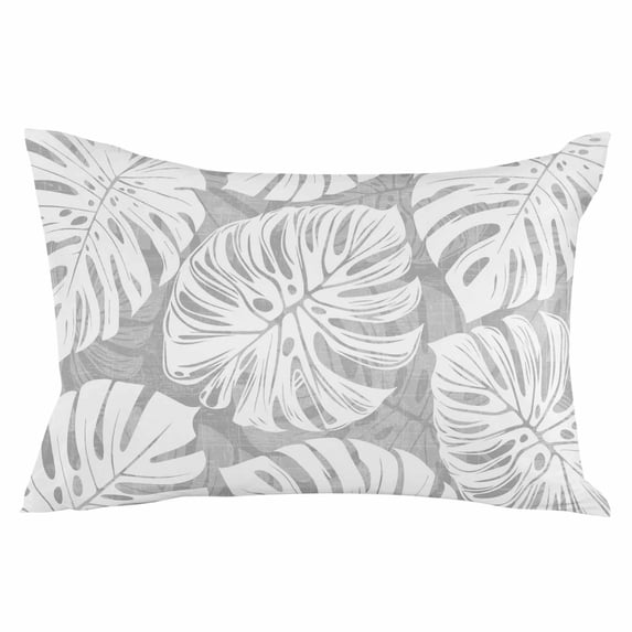 Gery Monstera Deliciosa Throw Pillow Cover 16 x 24 Inch Decorative Pillow Cover Summer Botanical Tropical Lumbar Pillowcase Seasonal Rectangle Cushion Case for Couch Sofa Bed Living Room