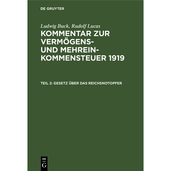 Gesetz Über Das Reichsnotopfer (Hardcover)