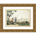 thumbnail image 1 of Gesina ter Borch 24x17 Gold Ornate Framed and Double Matted Museum Art Print Titled - Pastoral Show on a River (1655), 1 of 4