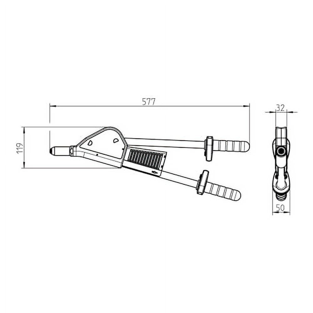 Gesipa Lever Riveter HN 2 for Blind Rivets Diameter 3-6.4 mm with M5 ...