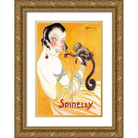 Gesmar, Charles 18x24 Gold Ornate Wood Framed with Double Matting Museum Art Print Titled - Spinelly, 1922