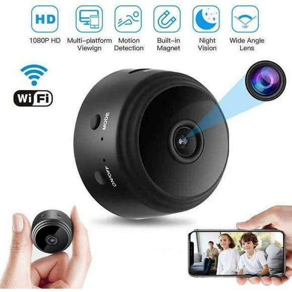 Gespout Mini Camera Wireless WiFi Home Safety 1080p DVR Night Vision Motion Detection, Black 1PCS
