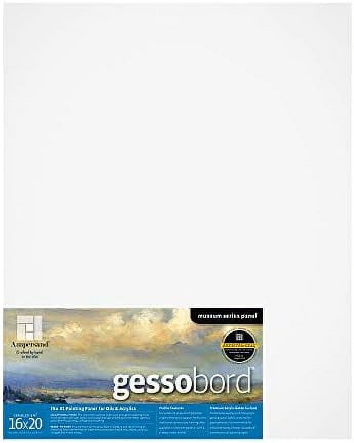 Gesso Wood Painting Panel Museum Series Gessobord, 16" X 20", 3/4