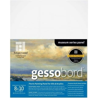 Ampersand Art Supply Gesso Wood Painting Panel: Museum Series Gessobord, 6  x 6, 2 Cradled Profile 