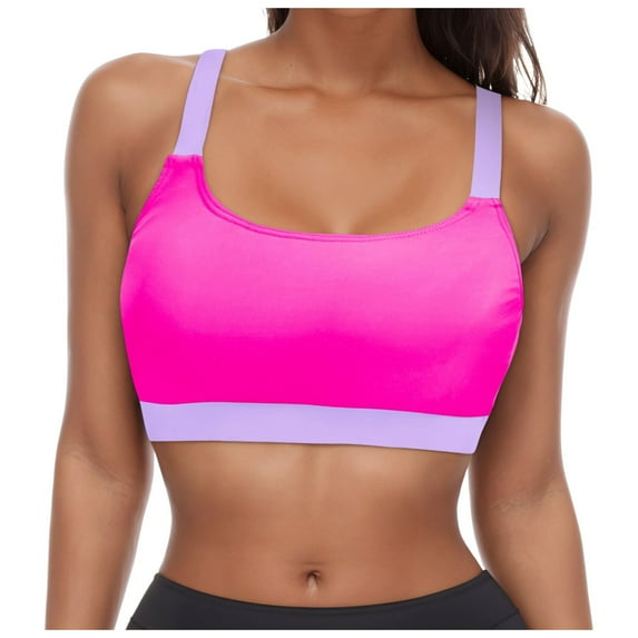 Gessp Bikini Bandeau Swim Bikini Top, Women's(Hot Pink,L)